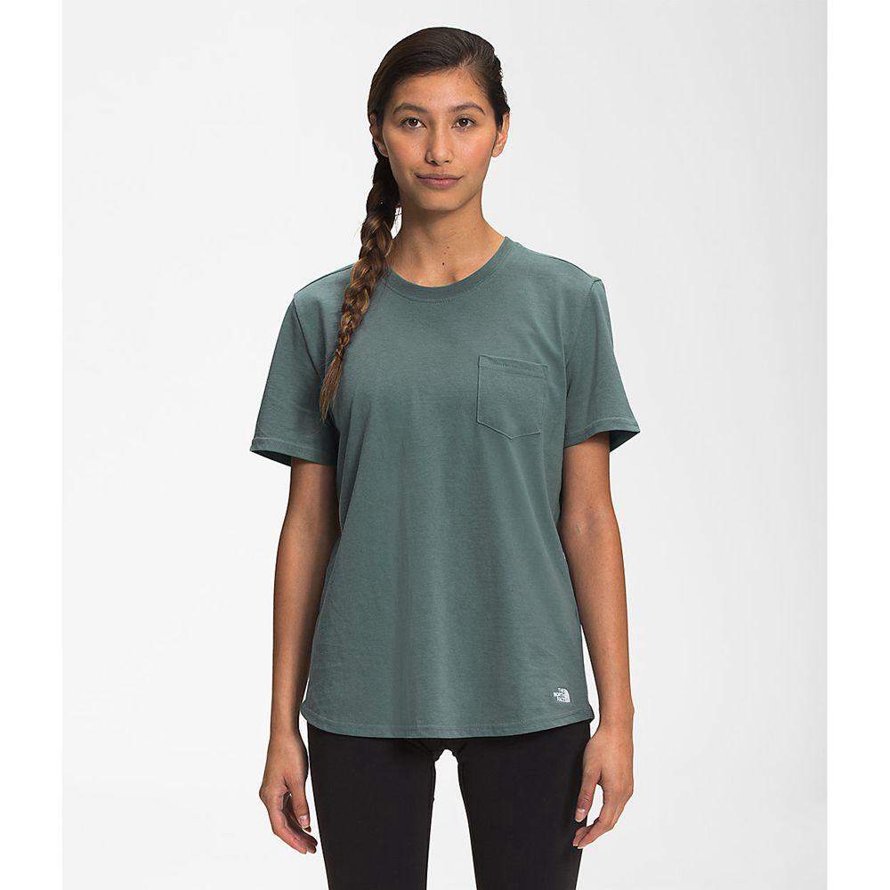 The North Face Κοντό Μανίκι Woodmont Pocket Γυναικεια T Shirt - Πρασινο (DEWZ28541)